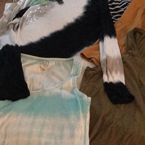 4 tops and a silky sweater